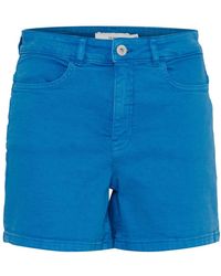 Ichi - Korte Broeken ,Blauw ,Denim Denim Shorts - Lyst
