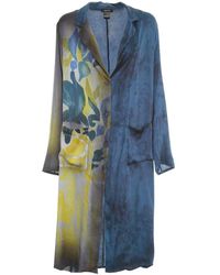 Avant Toi New Camouflage Duster With Hand Painted Iris - Grijs