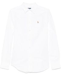 Polo Ralph Lauren - Overhemden ,Wit ,Katoen Long Sleeve Button Front Shirt - Lyst