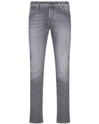 Jacob Cohen - Graue Baumwoll Elastan Hose - Lyst
