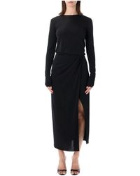 ANDAMANE - Kleedjes ,Zwart ,Gia Midi Jurk - Lyst