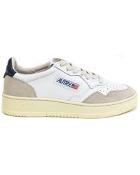 Autry - Sneakers in pelle bianca con punta perforata - Lyst