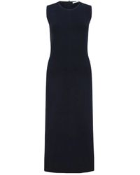 Max Mara - Kleedjes ,Blauw ,Lange Mouwloze Jurk - Lyst