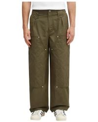 KENZO - Broeken ,Groen ,Katoen Weave Double Knee Pant - Lyst