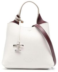 Tod's - Weiße schultertasche aus genarbtem leder - Lyst