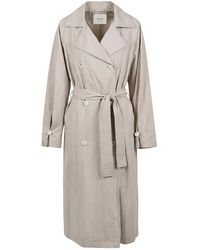 Alysi - Jassen ,Katoen Lange Katoenen Trenchcoat - Lyst