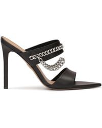 Kazar - Leder-Mules Mit Absatz Und Kette Verziert - Lyst