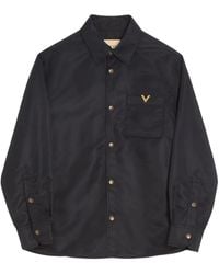 Valentino - Jassen ,Zwart ,Nylon Nylon Shirt Jacket Met Vgold - Lyst