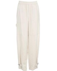 Liu Jo - Weiße Wide Leg Viskose Joggers - Lyst