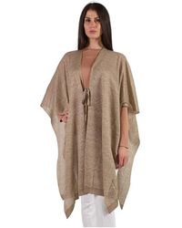 Missoni - Jassen ,Bruin ,Polyester Gouden Gesloten Cape Met Strik - Lyst