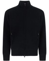 Kangra - Hoodies & Sweatvesten ,Zwart ,Wol Vest Met Hoge Kraag - Lyst