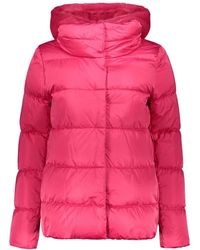 Herno - Jassen ,Roze ,Polyester Moderne Gewatteerde Jas Met Capuchon - Lyst