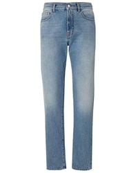 Gcds - Jeans ,Blauw ,Katoen Low-Rise Straight-Leg Jeans - Lyst