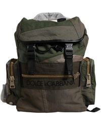 Dolce & Gabbana - Military Green Patchwork School Backpack Bag - Lyst