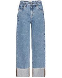 Ichi - Jeans ,Blauw ,Rechte Jeans - Lyst