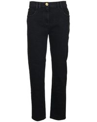 Balmain High-waist Slim-leg Jeans - Zwart
