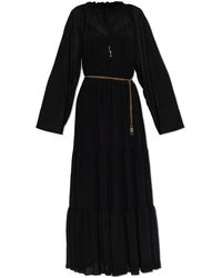 Michael Kors - Maxi Jurk Met Riem En Ruches - Lyst