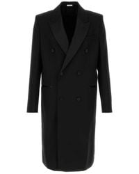 McQueen - Wollen Vilt Double-Breasted Jas - Lyst