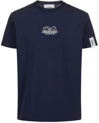 Iceberg - Schmal Geschnittenes Blaues T-Shirt Mit Peanuts-Patch Und Gesticktem Logo Des Eisbergs - Lyst