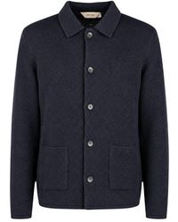 Paoloni - Truien & Vesten ,Blauw ,Honeycomb Knit Cardigan - Lyst