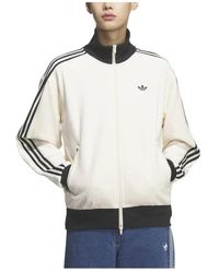 adidas - Fitness ,Wit ,Polyester Velour Classic Track Top - Lyst