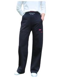 Aeronautica Militare - Broeken ,Zwart ,Katoen Wijde Joggingbroek Van Katoenmix - Lyst