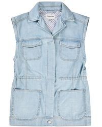 Munthe - Jassen ,Blauw ,Denim Denimvest Met Trekkoord Taille - Lyst