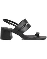 Calvin Klein - Leather Heeled Sandals - Lyst