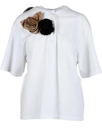 Prada - Tops ,Wit ,Katoen Katoenen T-Shirt - Lyst