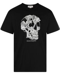 McQueen - T-Shirt Met Geborduurde Doodskop - Lyst