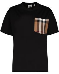 Burberry - Camiseta casual con cuello redondo y bolsillo a cuadros vintage - Lyst