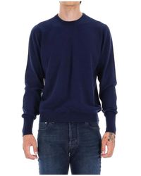 Drumohr - Truien & Vesten ,Blauw ,Kasjmier Zuivere Kasjmier Ronde Hals Trui - Lyst