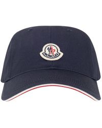 Moncler - Logo baseball cap, marineblau und rot - Lyst