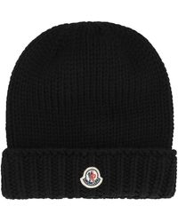 Moncler - Wollmütze mit umgeschlagenem rand - Lyst