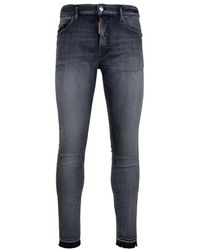 DSquared² - Herren Knopf Jeans Mit Leder Patch - Lyst