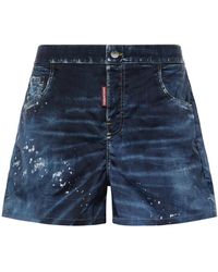 DSquared² - Korte Broeken ,Blauw ,Denim Denim Shorts - Lyst