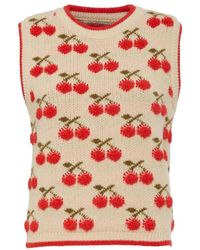 La DoubleJ - Truien & Vesten ,Polyester Cherry Knit Gilet - Lyst