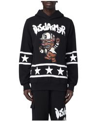 DISCLAIMER - Hoodies & Sweatvesten ,Zwart ,Capuchon Fleece Jas - Lyst