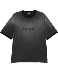 Represent - Tops ,Grijs ,Logo Detail T-Shirt Met Ronde Hals - Lyst