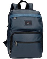 Pepe Jeans - Tassen ,Blauw ,Polyester Court Documenthouder Rugzak - Lyst