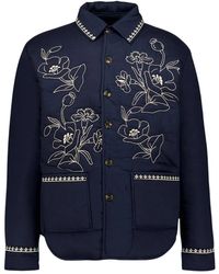 BAZISZT - Bloemen Geborduurd Katoenen Jas - Lyst