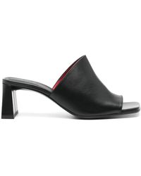 Plan C - Schoenen ,Zwart ,Leren Muilezel Sandalen - Lyst