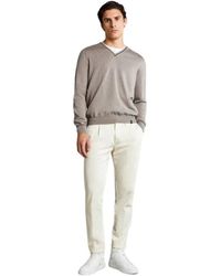 Fay - Truien & Vesten ,Bruin ,Wol V-Hals Truien - Lyst