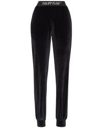 Philipp Plein - Broeken ,Zwart ,Polyester Jogging Broeken Crystal - Lyst
