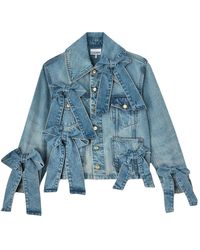 Ganni - Jassen ,Blauw ,Denim Tint Rigid Denim Jacket - Lyst