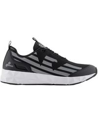 EA7 - Schwarze Sneakers Mit Adler-Logo - Lyst
