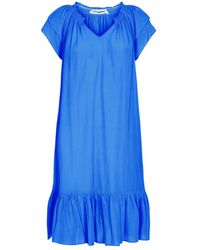 co'couture - Kleedjes ,Blauw ,Polyester Blauwe Sunrise Crop Jurk Met Ruches - Lyst