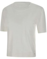 Herno - Tops ,Wit ,Katoen Witte Trui Met Korte Mouwen - Lyst