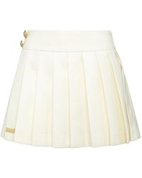 Philipp Plein - Wool Marine Plisse Rok - Lyst