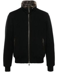 Moorer - Schwarze Gesteppte Daunenjacke Mit Shearling - Lyst